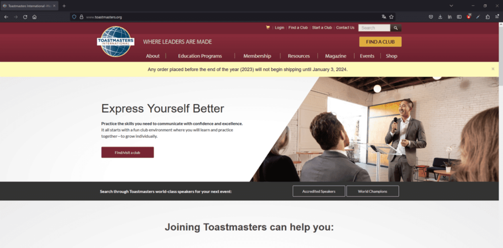Rejestracja w Toastmasters International